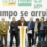 Las organizaciones agrícolas marcharon conjuntamente el año pasado para denunciar el desinterés del Gobierno por los problemas del campo
