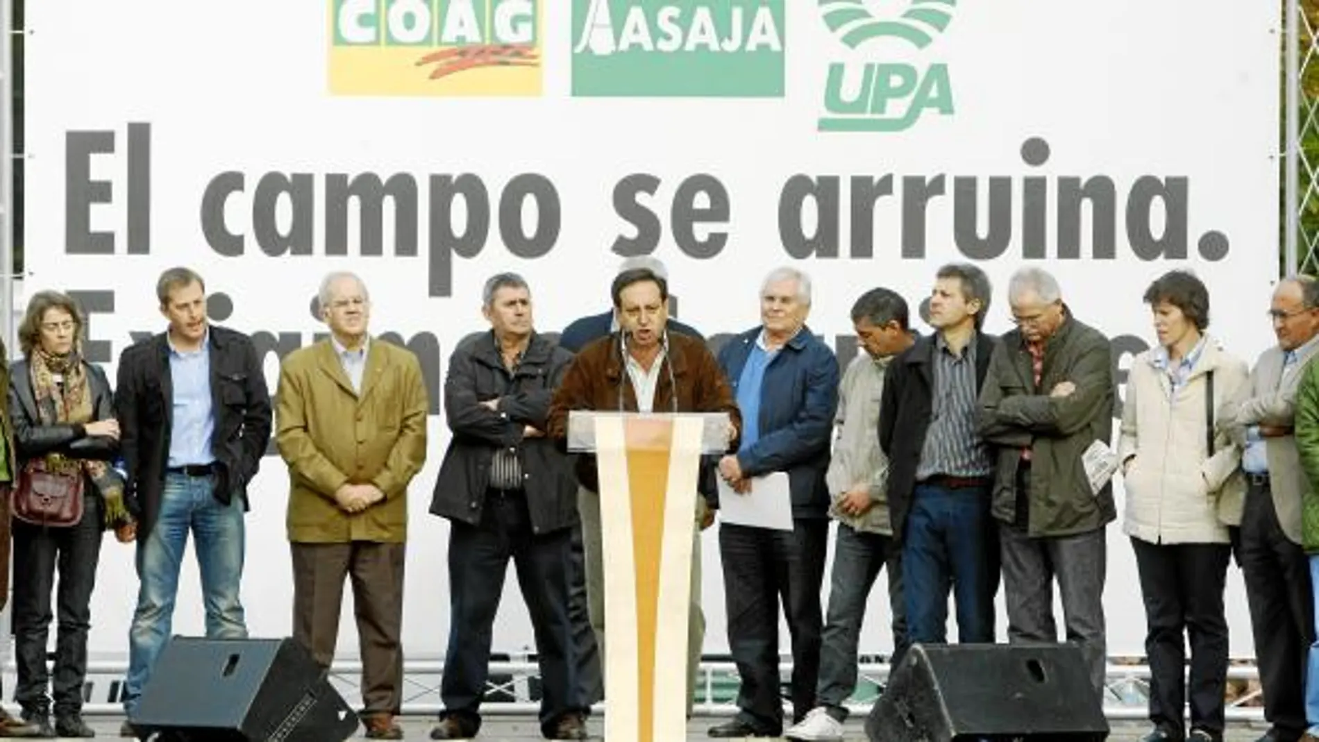 Las organizaciones agrícolas marcharon conjuntamente el año pasado para denunciar el desinterés del Gobierno por los problemas del campo
