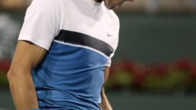 Rafa Nadal celebra uno de los puntos del segundo set