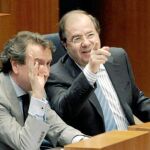 El presidente Herrera, y el consejero De Santiago-Juárez, en el último Debate sobre el Estado de la Comunidad