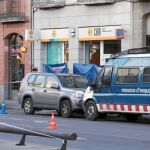 En la imagen, la sucursal bancaria donde murieron dos de las víctimas de Pere Puig