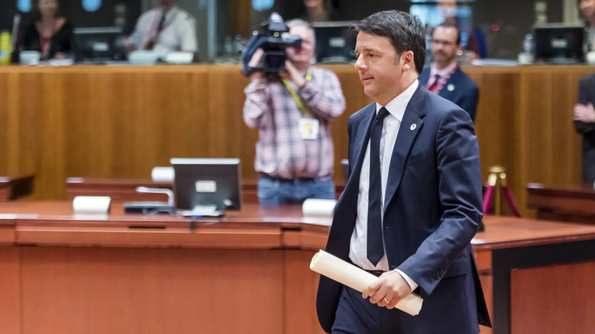 El primer ministro italiano, Matteo Renzi, en la cumbre de Bruselas