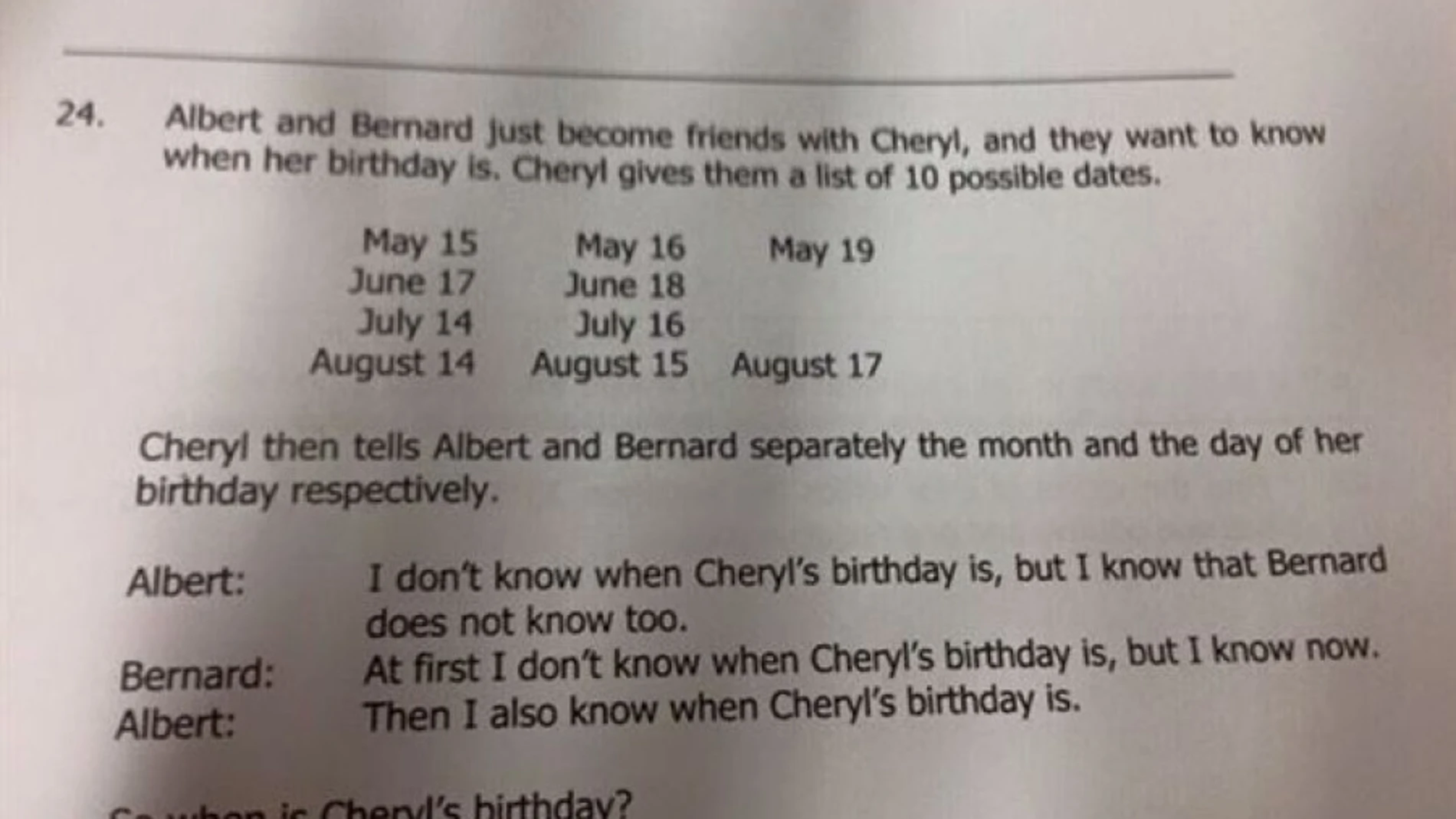 Un test de lógica para niños de 14 años de Singapur ¿fácil de resolver?