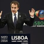 Zapatero, en la rueda de prensa posterior a la cumbre de la OTAN