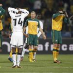 Las selecciones de Australia y de Ghana tras el encuentro