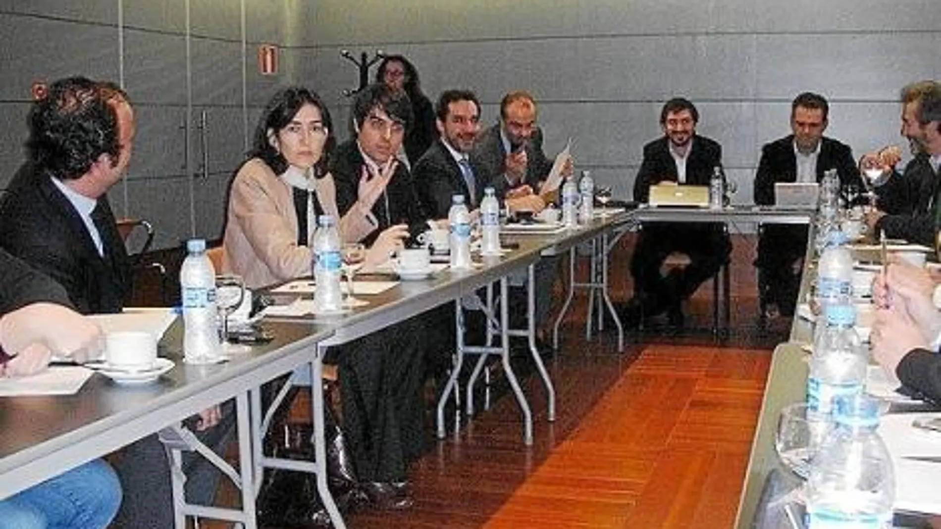 La ministra, con representantes de los internautas, el 3 de diciembre de 2009