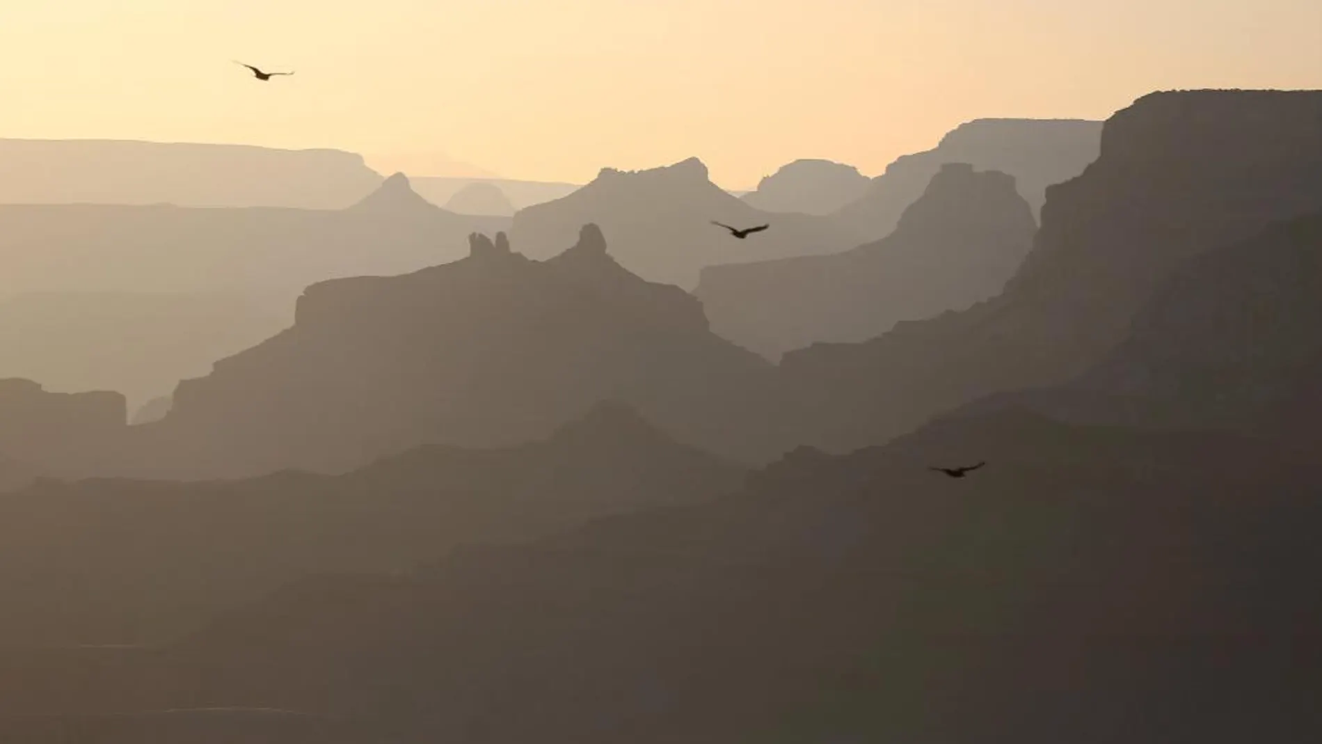 El sol se pone en el Parque Nacional del Gran Cañón en el norte de Arizona