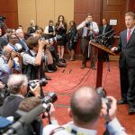 El senador republicano Rand Paul se dirige a la Prensa ayer, tras la votación sobre la NSA en el Senado