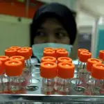 Una investigadora indonesa durante una prueba con el virus de la polio en el Laboratorio de la Organización Mundial de la Salud para el Sudeste Asiático en Yakarta, Indonesia