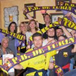 La PB de Turín, reunida para ver uno de los partidos del Barcelona