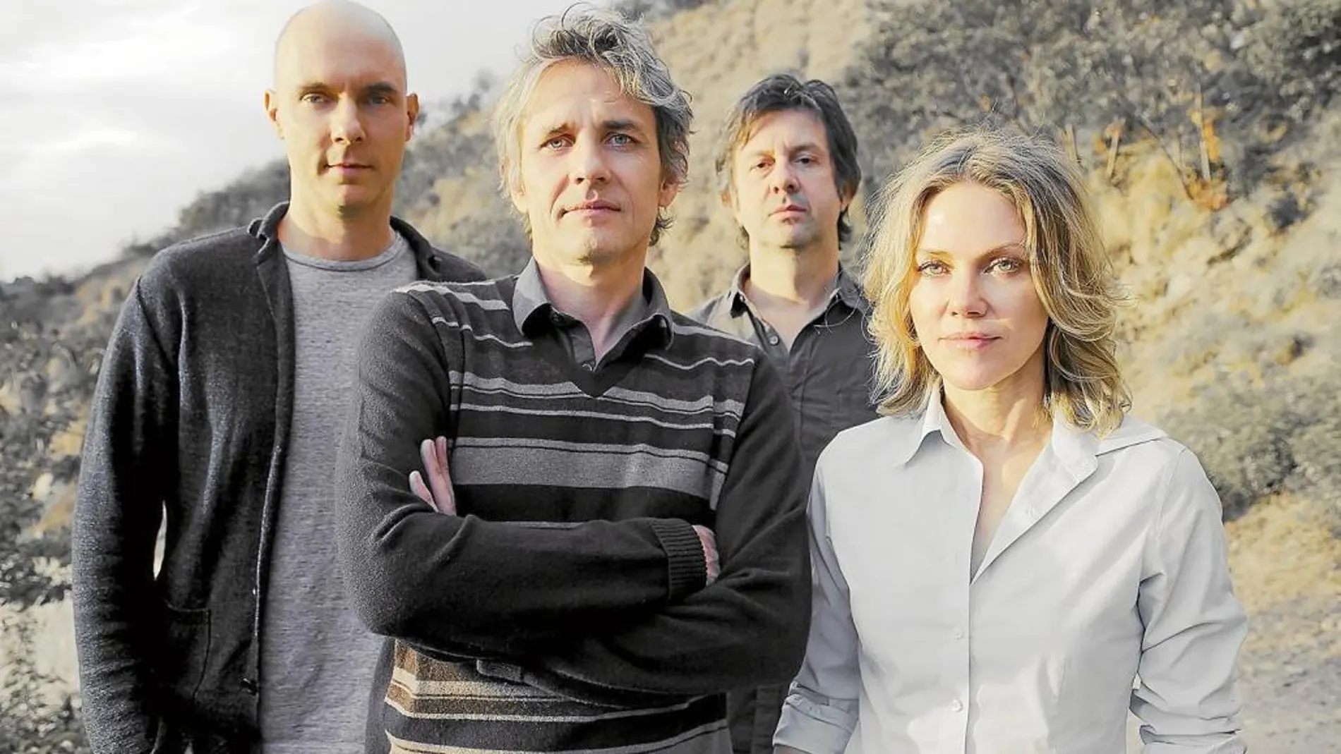 La formación actual de Luna, con Dean Wareham (en primer plano), Sean Eden, Britta Phillips y Lee Wall