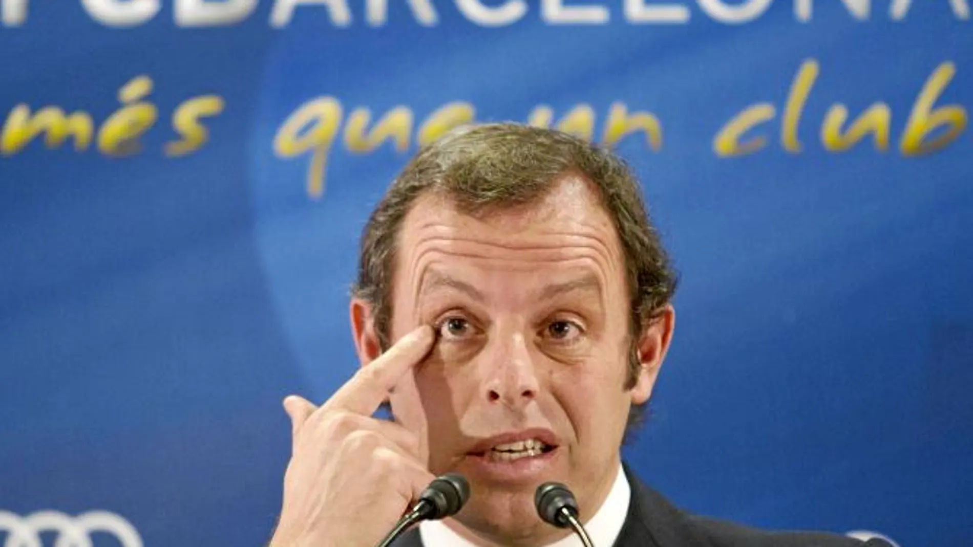 Sandro Rosell tuvo ayer un encuentro con los medios con motivo de la tradicional comida de Navidad