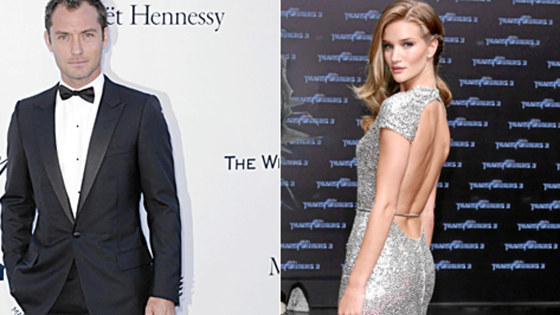 Los actores Jude Law y Rosie Huntington Whiteley en el Festival de Cannes y en Berlín , respectivamente