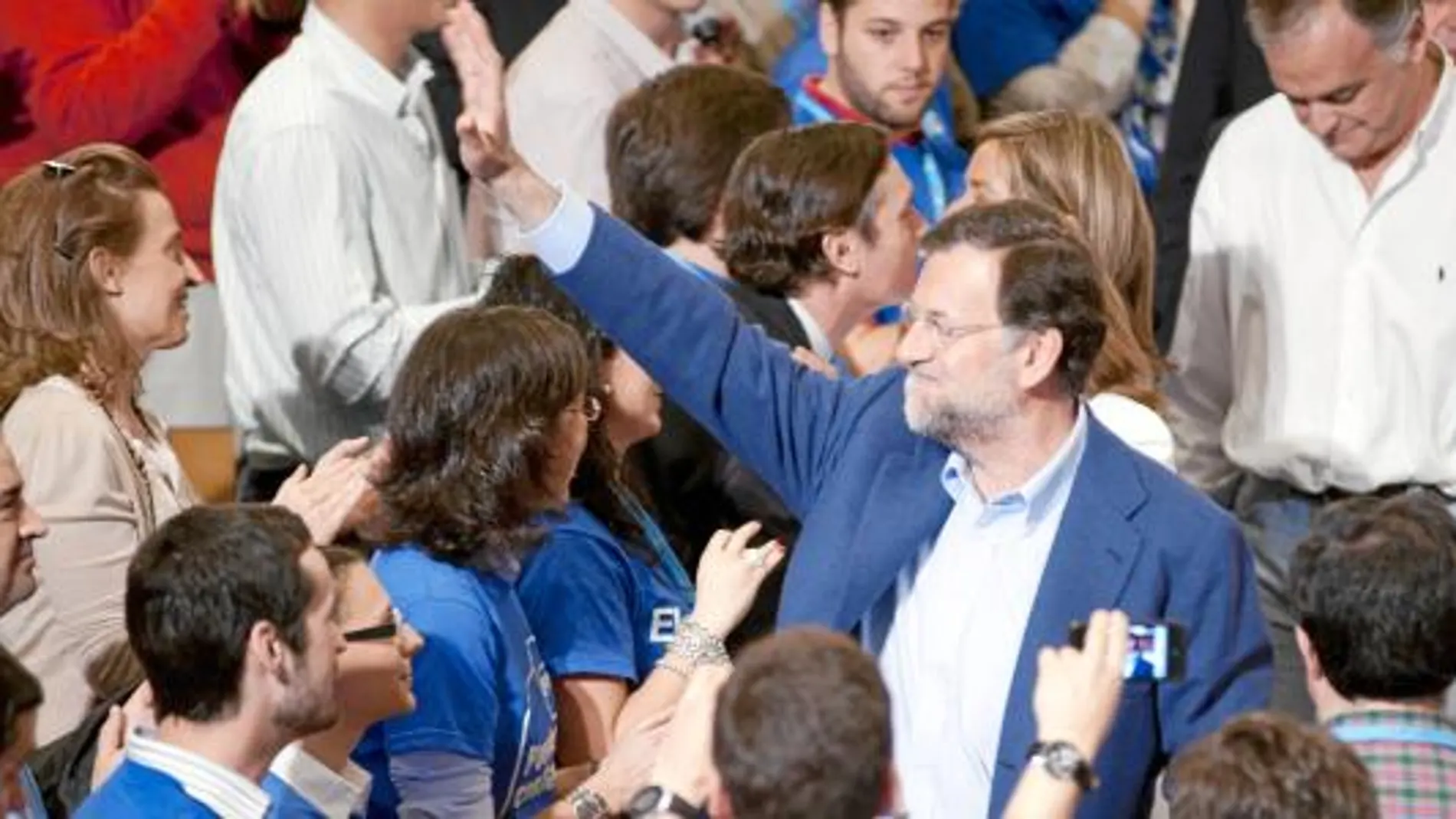 Rajoy, ayer, durante la jornada de clausura de la convención municipal del PP en Toledo