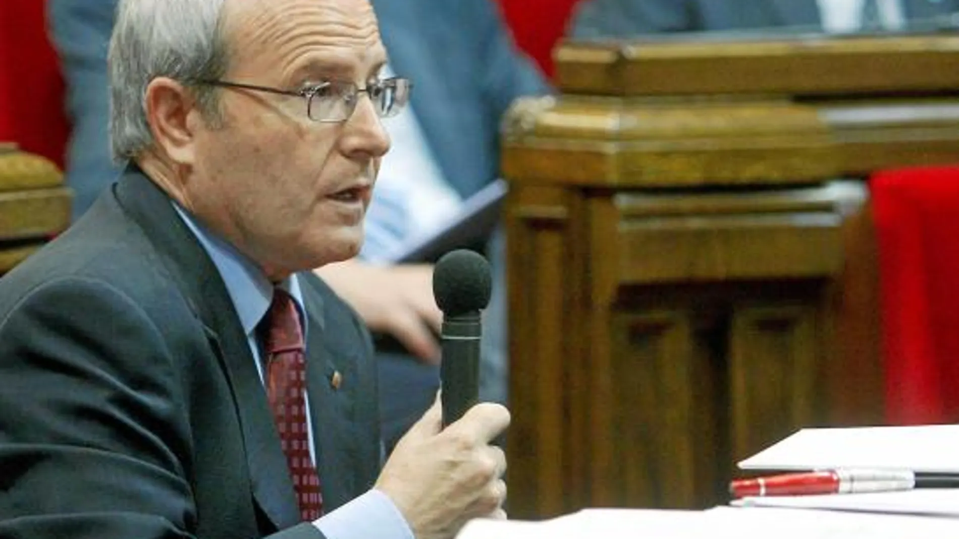 Montilla, ayer, durante la sesión de control en el Parlament