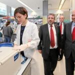 Josep Joan Moreso, rector de la Universidad Pompeu Fabra, y Emilio Botín, presidente de Banco Santander, el pasado viernes en la UPF