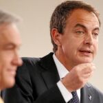 José Luis Rodríguez Zapatero, junto con Sebastián Piñera