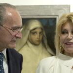 El alcalde de Málaga, Francisco de la Torre, y Carmen Thyssen en la inauguración del museo