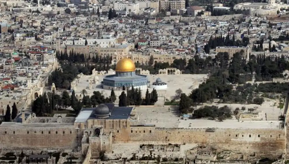 Vista aérea de la Vieja Cuidad de Jerusalén