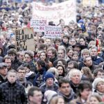 Manifestación en Bruselas del 23 de enero en la que los belgas reclamaron la formación de un Gobierno.