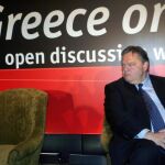 El ministro griego de Finanzas, Evangelos Venizelos, participa en la conferencia económica "Grecia va mejorando", celebrada en Atenas