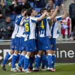 El Espanyol celebró como una piña el gol de Iván Alonso