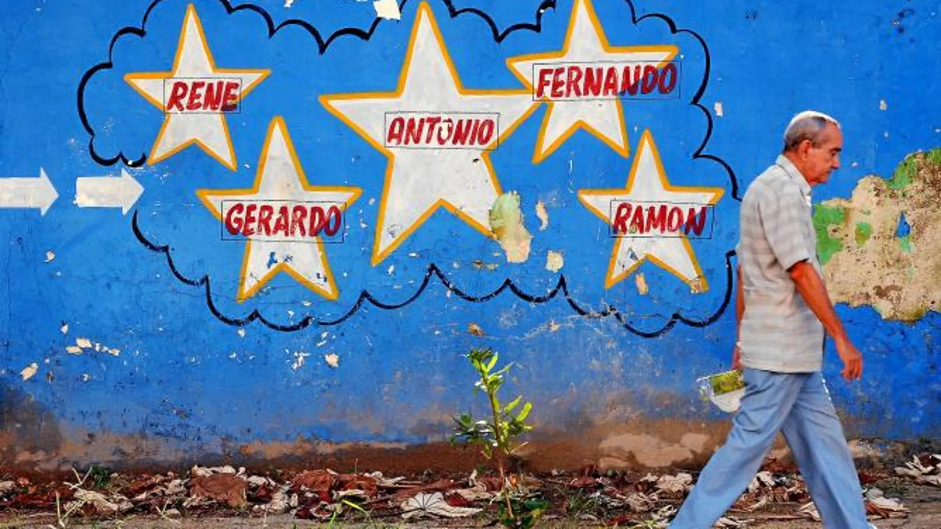 Un mural en honor a «Los cinco» en La Habana