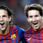 Cesc Fabregas y Lionel Messi