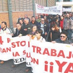 Los trabajadores de Seda Solubles en su última manifestación por las calles de Palencia