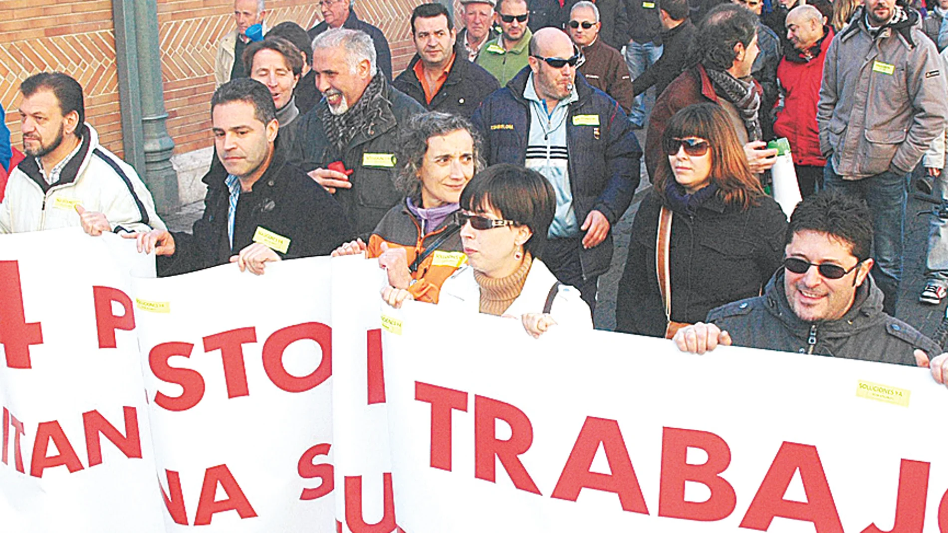 Los trabajadores de Seda Solubles en su última manifestación por las calles de Palencia