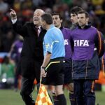 Del Bosque durante el encuentro