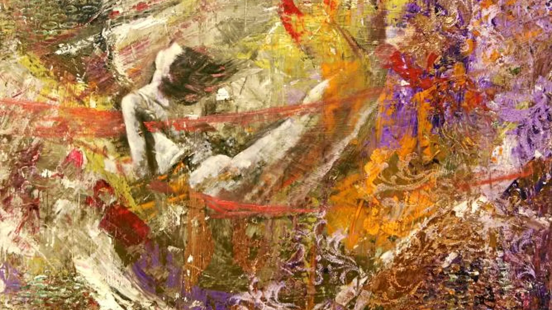 «Alza tus alas» es uno de los cuadros que expone la Galería Éboli de la artista