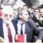 Carlos Berzosa, actual rector de la Complutense, cuando fue zarandeado en un acto de Universidad
