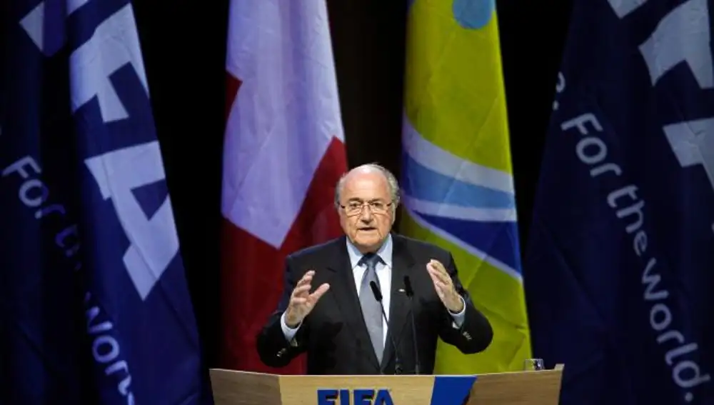 Blatter, durante un congreso de la FIFA