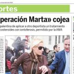 El pasado 24 de diciembre publicaba LA RAZÓN que la «operación Marta» cojeaba.