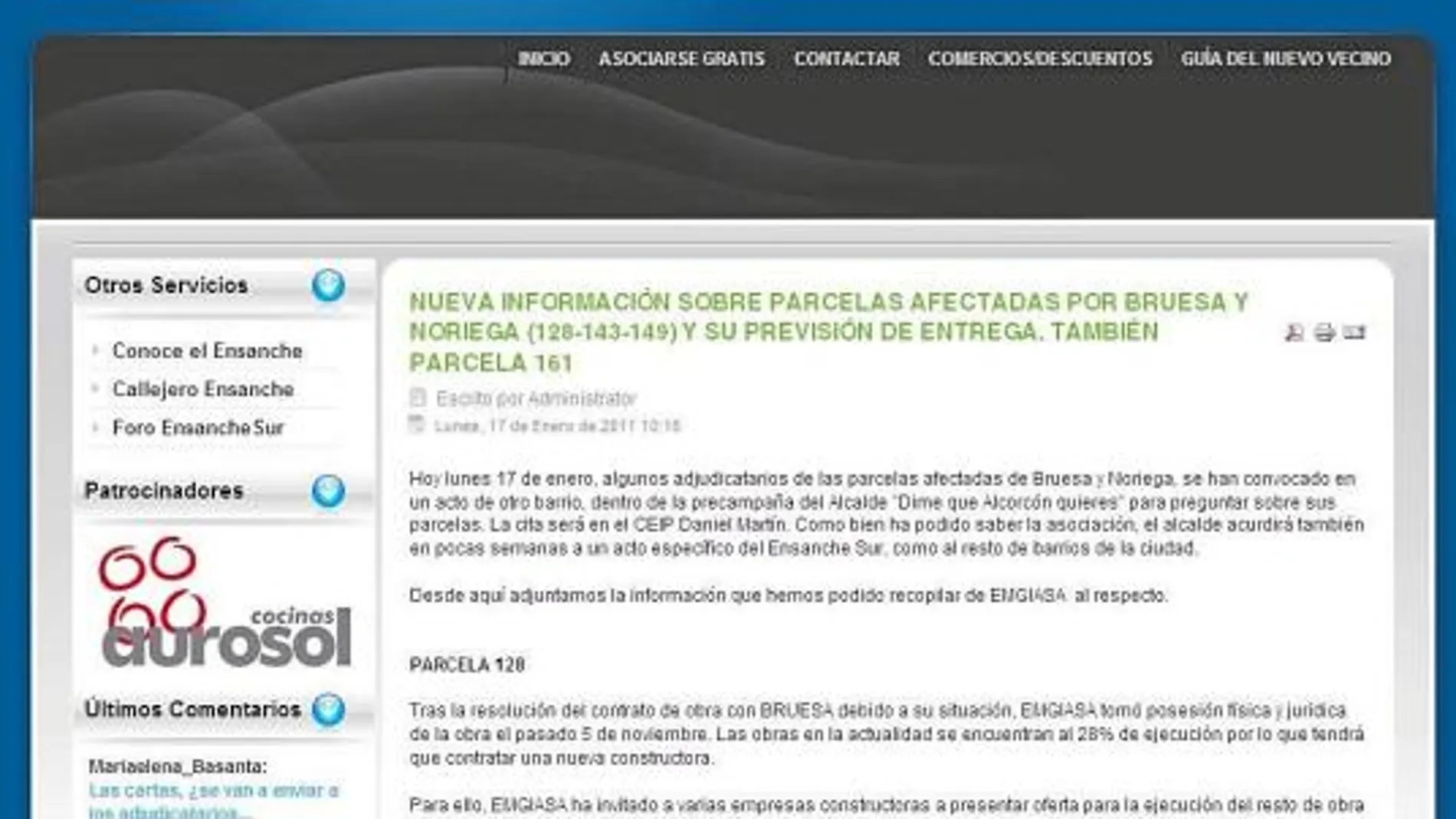 La Empresa Municipal de Gestión Inmobiliaria de Alcorcón ha prometido a los vecinos que terminará las 332 viviendas que Bruesa ha dejado de construir por estar desde verano en preconcurso de acreedores