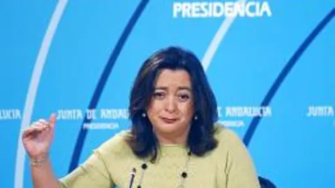 La consejera de Presidencia y portavoz del Ejecutivo andaluz, Mar Moreno, ayer, tras el Consejo de Gobierno