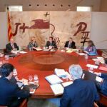 Imagen del Consell Executiu reunido ayer en el Palau de la Generalitat