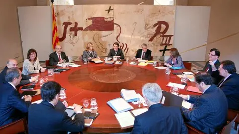 Imagen del Consell Executiu reunido ayer en el Palau de la Generalitat