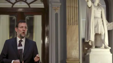 El líder del PP, ayer, en el Senado
