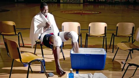 Serge Ibaka después de un entrenamiento con la Selección