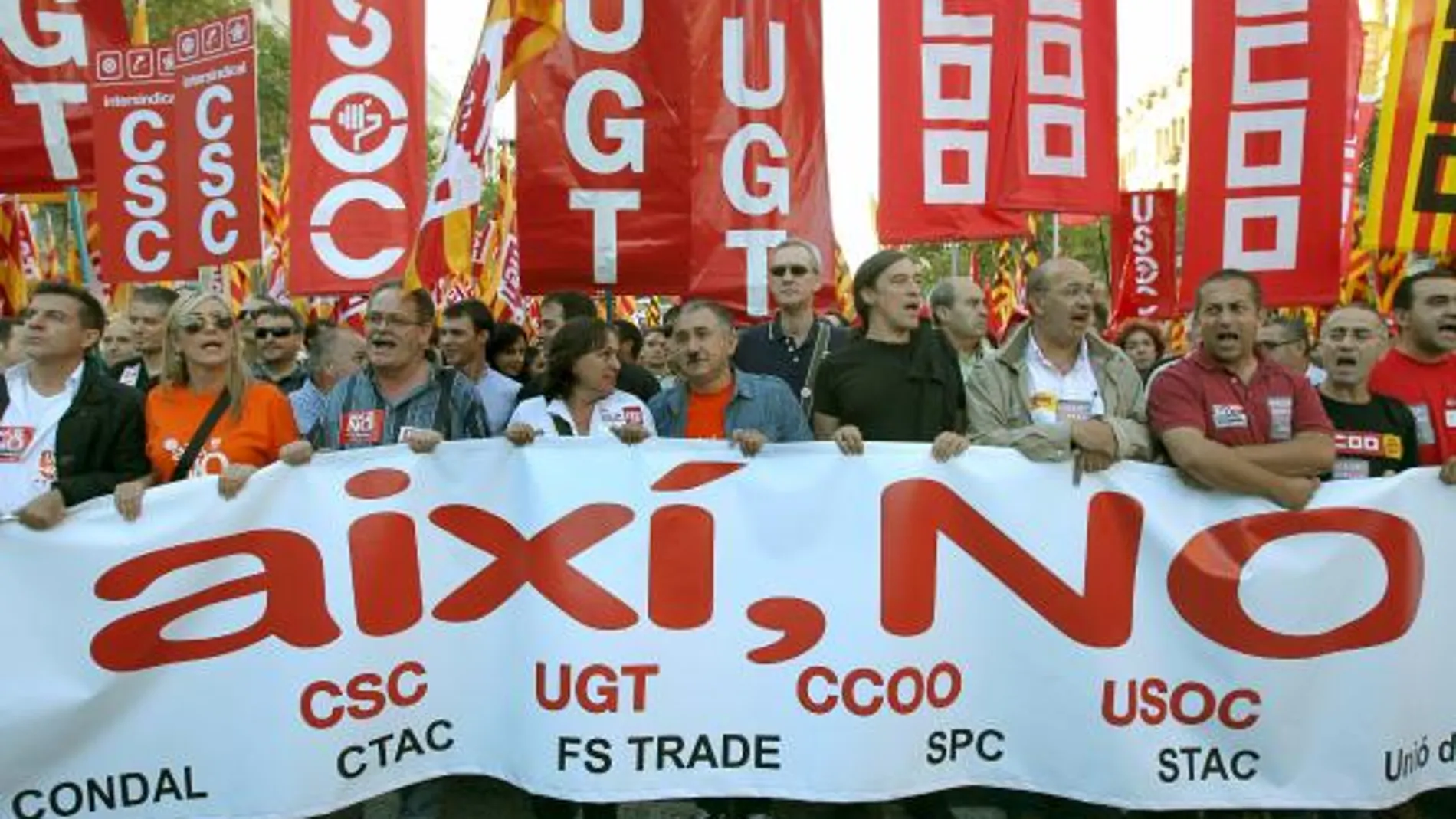 Un momento de la manifestación convocada hoy en Barcelona