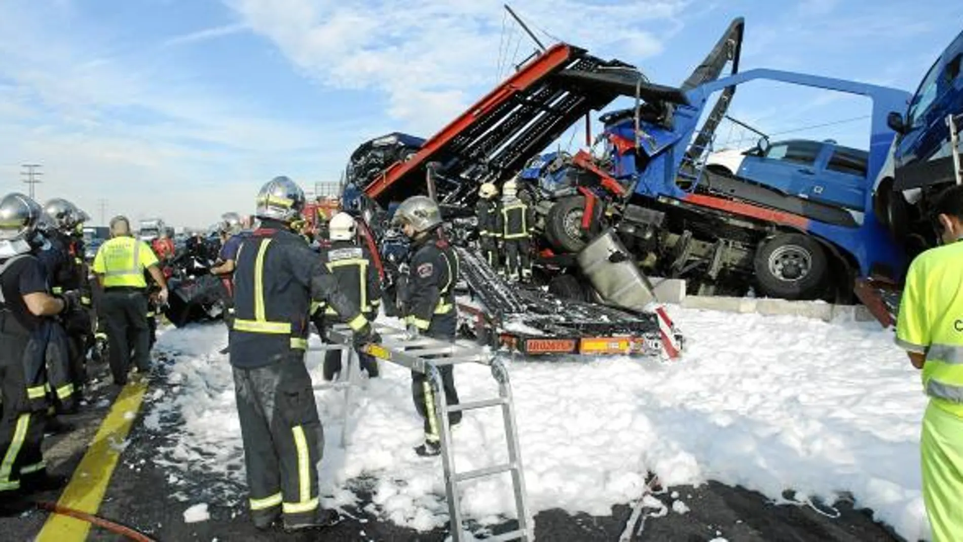 Accidente en cadena en la A-2