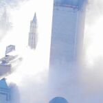 Las Torres Gemelas tras el impacto de uno de los aviones en la mañana del 11-S