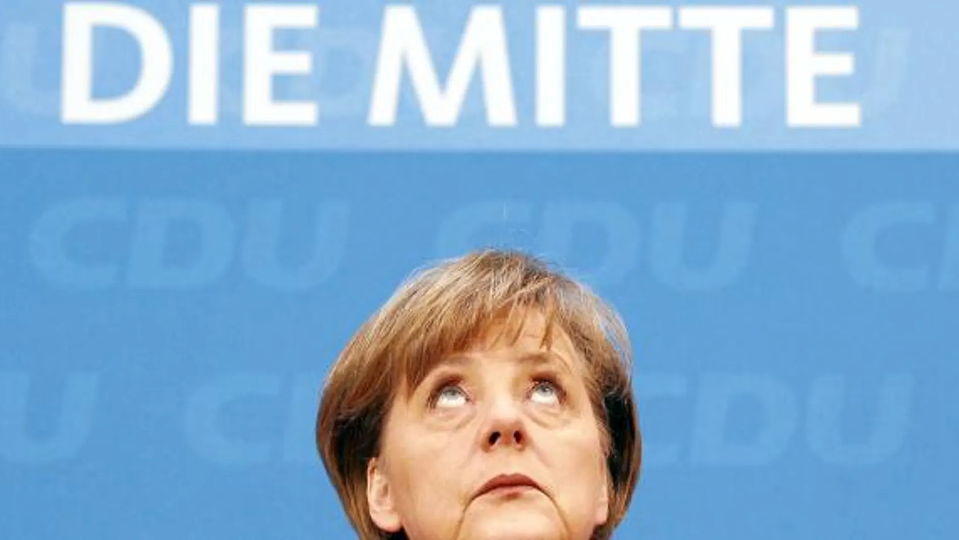 La canciller alemana, ayer, durante su comparecencia en Berlín