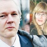 Assange, ayer, en Londres. Arriba, las acusadoras Wilen y Ardin