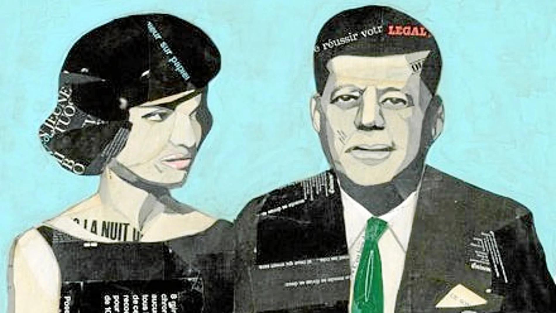 Un fragmento de «La sospecha», el cuadro de García Villegas que toma como punto de partida una fotografía de los Kennedy por Avedon