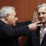 Dominique Strauss-Kahn con Jean Claude Trichet, en una imagen de archivo