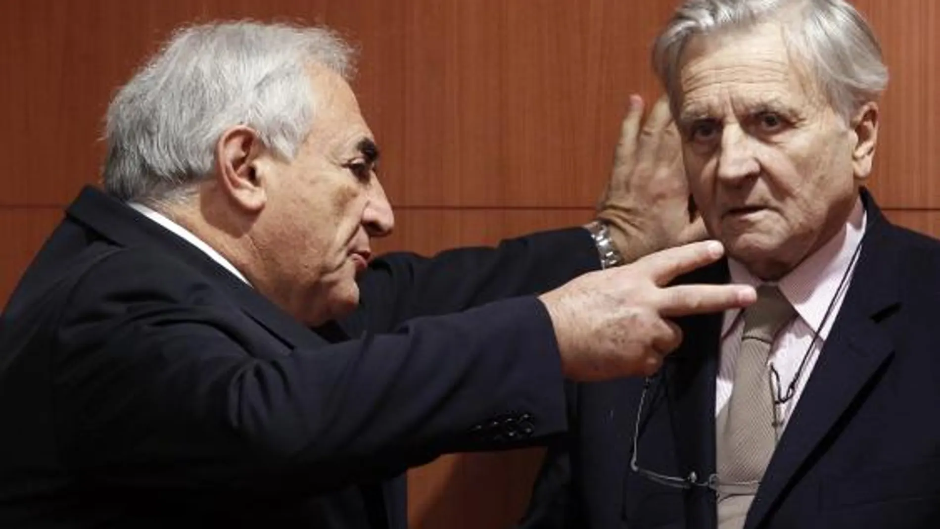 Dominique Strauss-Kahn con Jean Claude Trichet, en una imagen de archivo