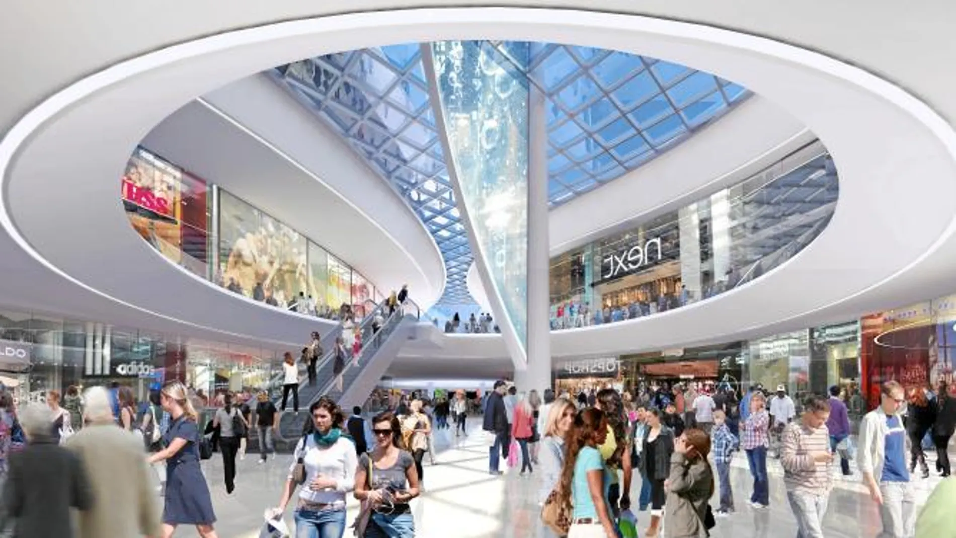 Figuración del interior del futuro centro comercial, cuyas obras empezarán en el primer trimestre de 2013 y se abrirá en 2015